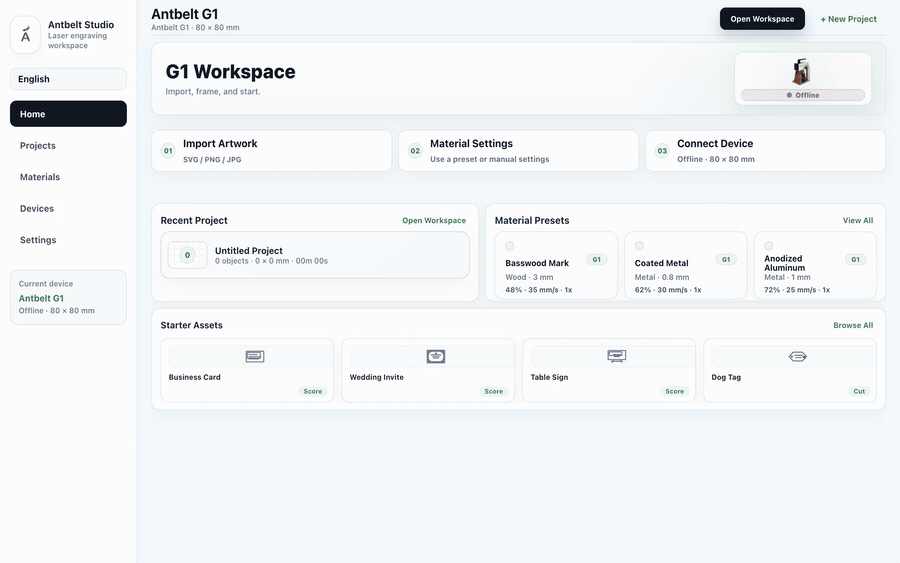 Existing AntBelt Studio workflow demonstration