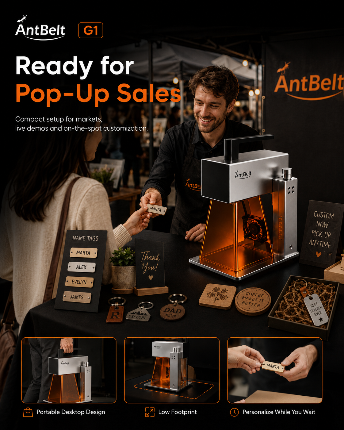 A busy pop-up table is a poor place to resolve an unlimited design menu.